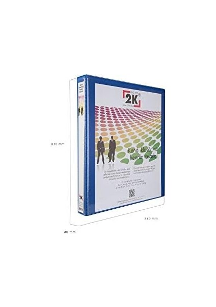 03-2d-M 2 Halka D Mekanizmalı Klasör Kutu Içi, Mavi, 3 Cm, 16 Adet modelleri