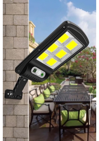 Güneş Enerjili LED Bahçe Aydınlatması 120 Ledli 3 Modlu Hareket Sensörlü Su Geçirmez Lambası