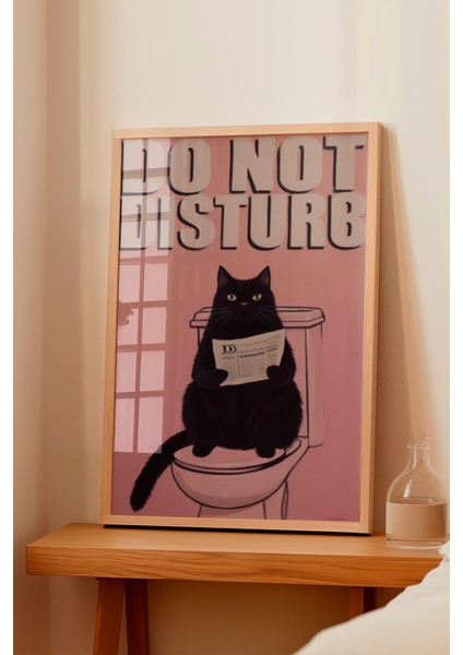 Ahşap Çerçeveli Tablo, Do Not Dısturb – Komik Kedi Tipografisi, Ofis Dekoru Poster No: 109805 fiyatları