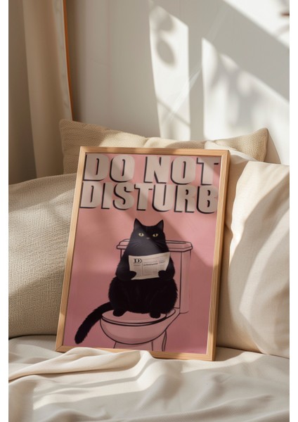 Ahşap Çerçeveli Tablo, Do Not Dısturb – Komik Kedi Tipografisi, Ofis Dekoru Poster No: 109805 indirimleri