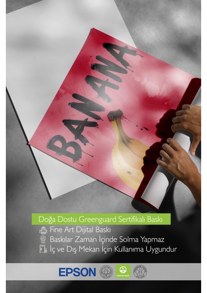 Çerçevesiz Poster, Pop-Art Muz Illüstrasyonu, Mutfak Dekoru Poster No: 109714