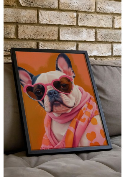 Siyah Çerçeveli Tablo, Şirin Gözlüklü Köpek – Komik Çizim, Genç Odası Dekoru Poster No: 109723 indirimleri