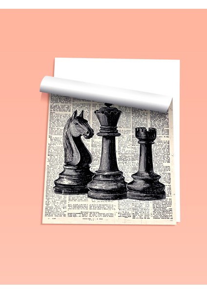 Çerçevesiz Poster, Satranç Taşları ve Gazete Sayfası, Ofis Dekoru Poster No: 111039 fiyatları