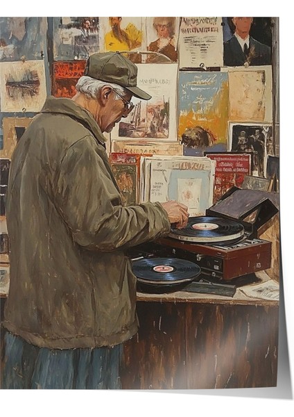 Çerçevesiz Poster, Atölyede Tuval Çalışması, Ofis Dekoru Poster No: 110289