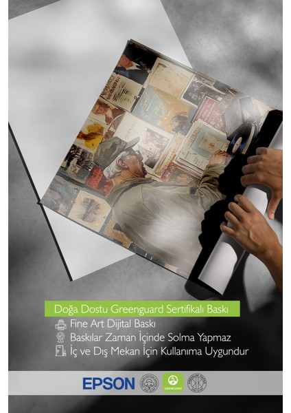 Çerçevesiz Poster, Atölyede Tuval Çalışması, Ofis Dekoru Poster No: 110289