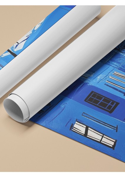 Çerçevesiz Poster, Mavi Gece Şehir Sokakları, Ofis Dekoru Poster No: 110784 fırsatları