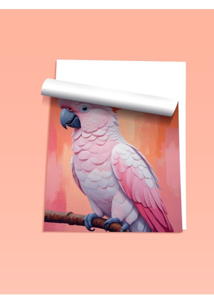 Çerçevesiz Poster, Pembe Kakadu – Tropikal Kuş Portresi, Yatak Odası Dekoru Poster No: 109970 fiyatları