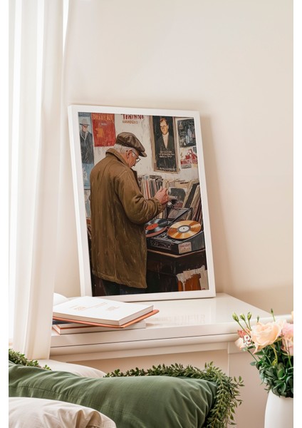 Beyaz Çerçeveli Tablo, Atölyede Ressam – Sanat Sahnesi, Ofis Dekoru Poster No: 110288 fiyatları