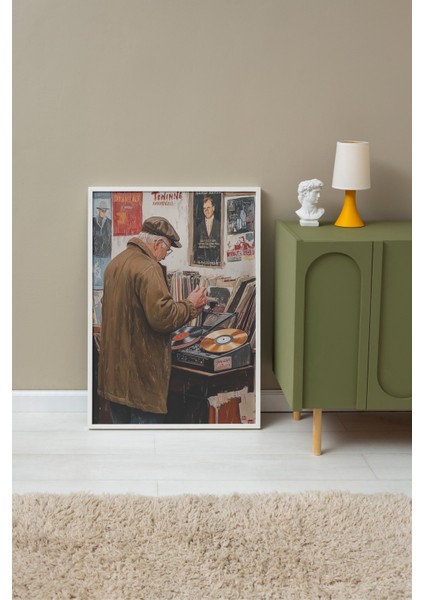 Beyaz Çerçeveli Tablo, Atölyede Ressam – Sanat Sahnesi, Ofis Dekoru Poster No: 110288 fırsatları