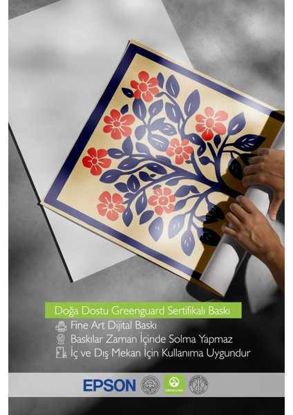 Ahşap Çerçeveli Tablo, Turuncu Çiçekli Saksı Bitkisi, Salon Dekoru Poster No: 110778