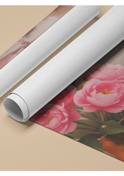 Çerçevesiz Poster, Gül ve Kedi Natürmort, Yatak Odası Dekoru Poster No: 109736 fırsatları