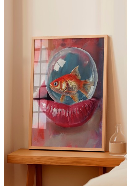 Ahşap Çerçeveli Tablo, Pembe Dudaklar ve Renkli Top – Pop Art, Genç Odası Dekoru Poster No: 110131 fiyatları