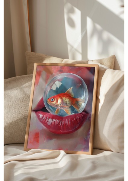 Ahşap Çerçeveli Tablo, Pembe Dudaklar ve Renkli Top – Pop Art, Genç Odası Dekoru Poster No: 110131 indirimleri