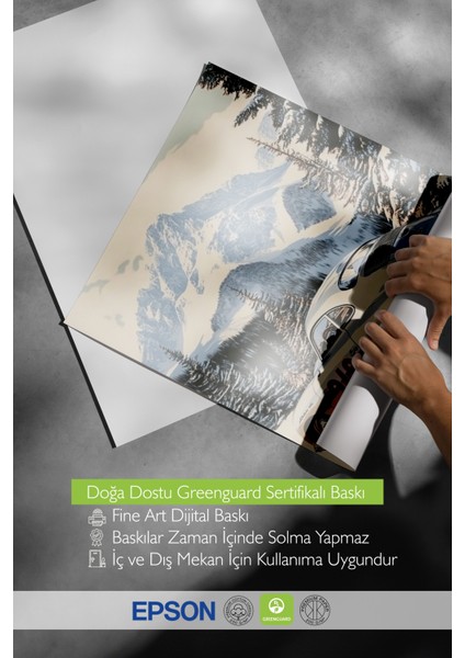 Beyaz Çerçeveli Tablo, Dağ Manzarasında Spor Araba, Genç Odası Dekoru Poster No: 110661 indirimleri