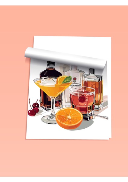 Çerçevesiz Poster, Viski ve Portakal Dilimleri, Mutfak Dekoru Poster No: 110205 fiyatları