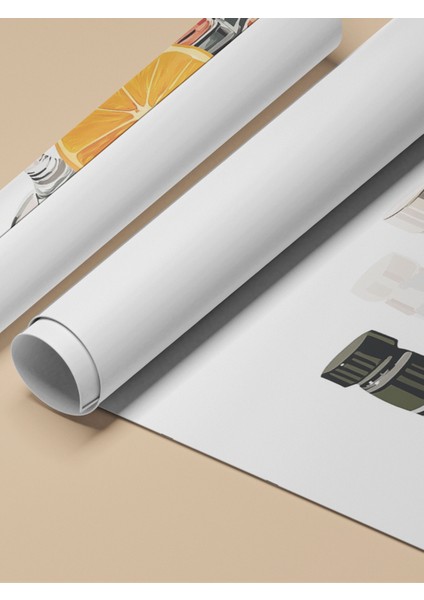 Çerçevesiz Poster, Viski ve Portakal Dilimleri, Mutfak Dekoru Poster No: 110205 fırsatları