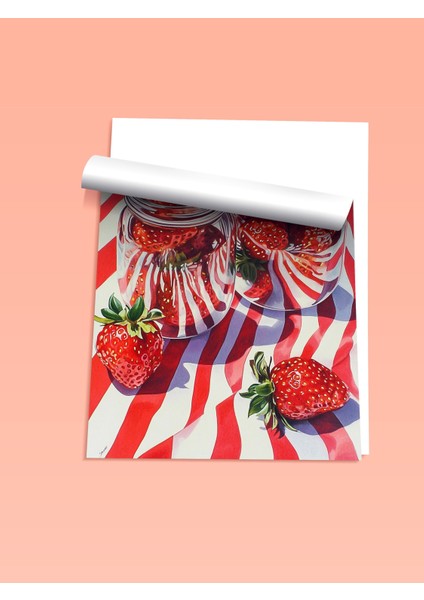 Çerçevesiz Poster, Italyan Yaz Meyvesi Çilek Desenli, Mutfak Dekoru Poster No: 110203 fiyatları