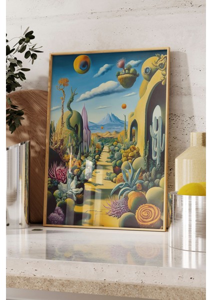 Ahşap Çerçeveli Tablo, Modern Sürreal Doğa, Salon Dekoru Poster No: 110186 fırsatları