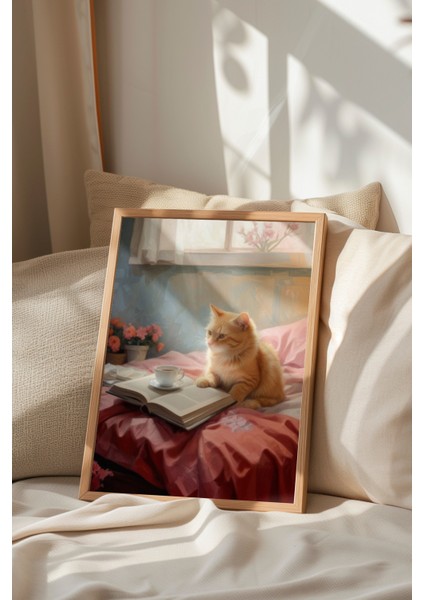 Ahşap Çerçeveli Tablo, Pencereden Bakan Kedi – Sıcak Ev Sahnesi, Ofis Dekoru Poster No: 110028 indirimleri