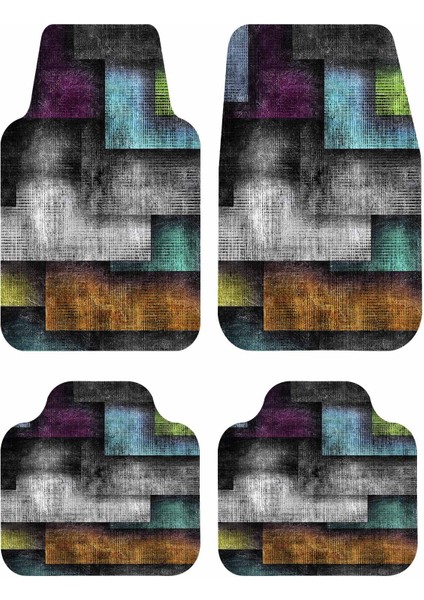 Dekoratif Oto Paspas Takımı – Universal Kesim 4 Parça Araba Paspası