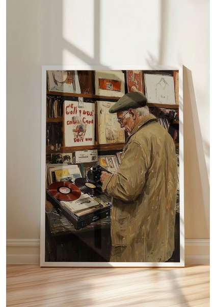 Beyaz Çerçeveli Tablo, Sanatçının Tuval Başındaki Anı, Ofis Dekoru Poster No: 110290 modelleri