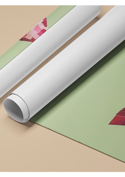 Çerçevesiz Poster, Pembe Kalpli Çilek Minimal Illüstrasyonu, Mutfak Dekoru Poster No: 110062 fırsatları