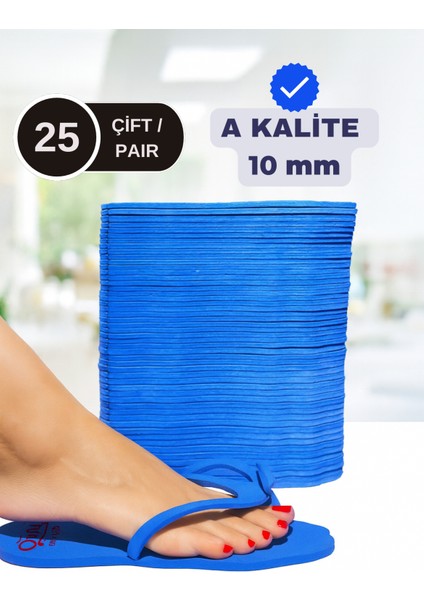 Pedikür Terliği & Spa Terliği 25 Çift Premium Kalite 10mm Kalın