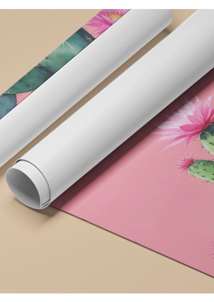 Çerçevesiz Poster, Pembe Kaktüs Minimal Illüstrasyon, Salon Dekoru Poster No: 109781 fırsatları
