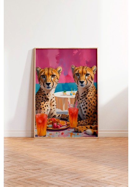 Ahşap Çerçeveli Tablo, Çitalar ve Kokteyller – Retro Çizim, Genç Odası Dekoru Poster No: 109807 modelleri