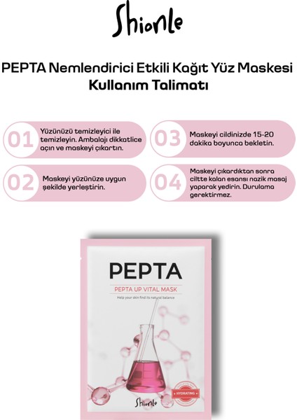Parlaklık ve Canlılık Etkisi Gösteren Pepta Up Kore Kağıt Yüz Maskesi 10'lu modelleri