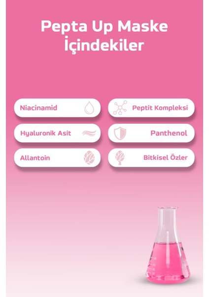 Parlaklık ve Canlılık Etkisi Gösteren Pepta Up Kore Kağıt Yüz Maskesi 5'li fiyatları