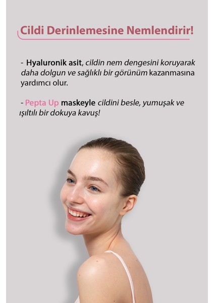 Parlaklık ve Canlılık Etkisi Gösteren Pepta Up Kore Kağıt Yüz Maskesi 5'li indirimleri