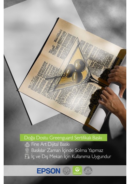 Çerçevesiz Poster, Martini Kadehi ve Zeytin – Retro Çizim, Mutfak Dekoru Poster No: 111003