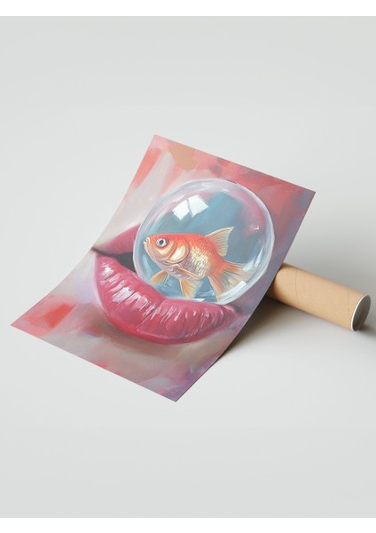 Çerçevesiz Poster, Pembe Dudaklar ve Renkli Top – Pop Art, Genç Odası Dekoru Poster No: 110131 modelleri