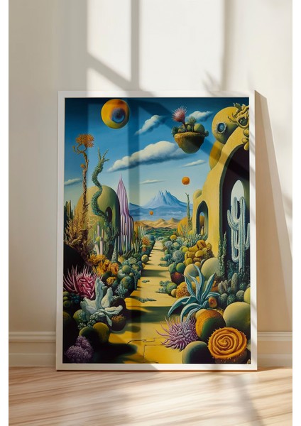 Beyaz Çerçeveli Tablo, Modern Sürreal Doğa, Salon Dekoru Poster No: 110186 modelleri