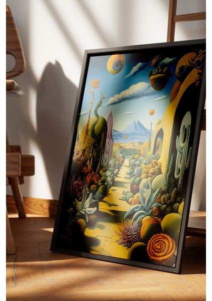 Siyah Çerçeveli Tablo, Modern Sürreal Doğa, Salon Dekoru Poster No: 110186 fırsatları