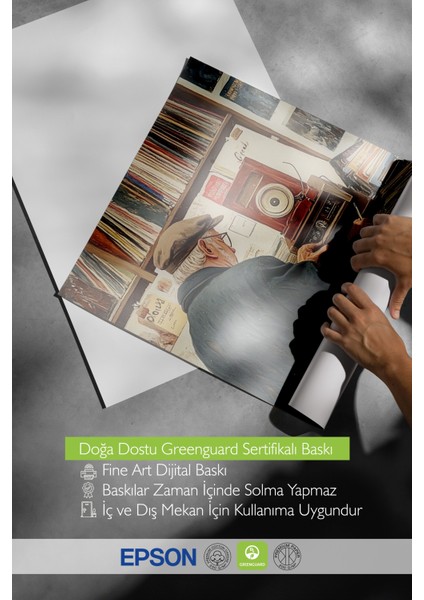 Beyaz Çerçeveli Tablo, Tablo Inceleyen Ressam, Ofis Dekoru Poster No: 110291 indirimleri