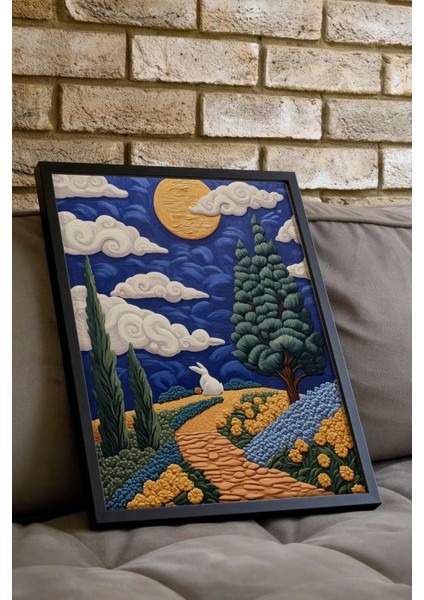 Siyah Çerçeveli Tablo, Gün Batımında Kır Evleri ve Tarlalar, Salon Dekoru Poster No: 110829 indirimleri