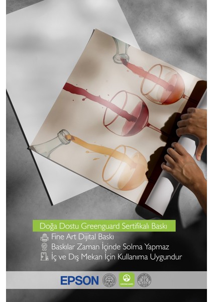 Çerçevesiz Poster, Fill Your Cup – Tipografik Şarap ve Kadeh, Mutfak Dekoru Poster No: 109838