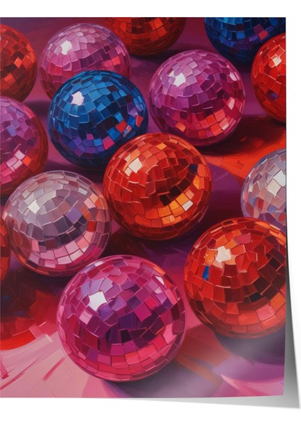 Çerçevesiz Poster, Parlak Renkli Küreler – Soyut Işık, Salon Dekoru Poster No: 109826