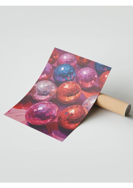 Çerçevesiz Poster, Parlak Renkli Küreler – Soyut Işık, Salon Dekoru Poster No: 109826 modelleri