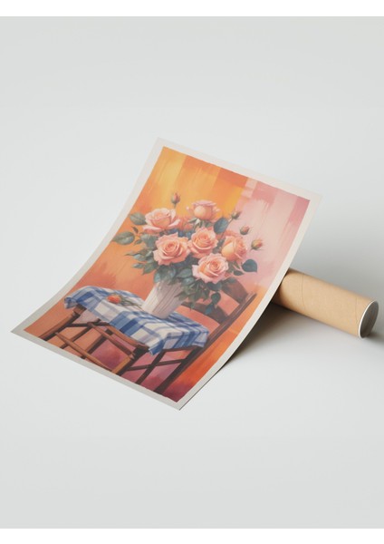 Çerçevesiz Poster, Pastel Vazo ve Çiçekler – Natürmort, Mutfak Dekoru Poster No: 109802 modelleri