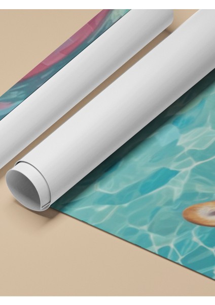 Çerçevesiz Poster, Pembe Simitli Yüzen Köpek, Genç Odası Dekoru Poster No: 110033 fırsatları