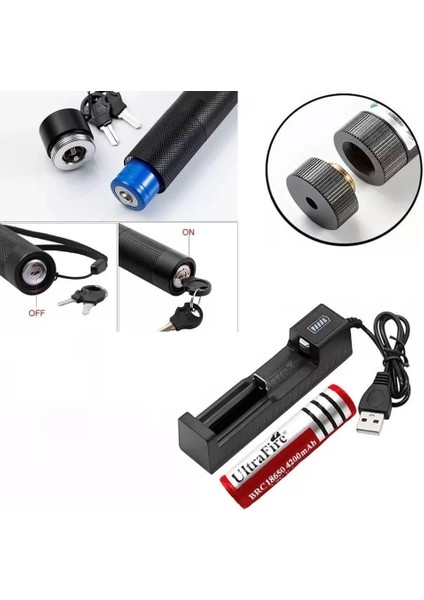 Pointer Şarjlı Güçlü Yeşil Lazer