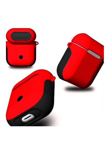 Shockproof Airpods Kırmızı Silikon Kılıf
