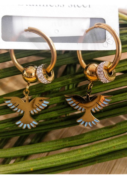 Gold Lüks Figürlü Gösterişli Sallantılı Küpe