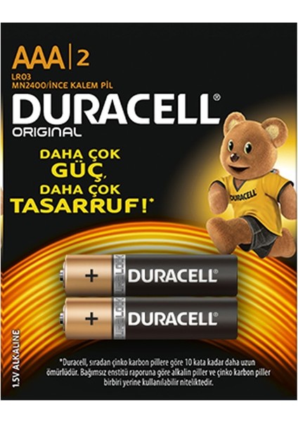 LR03 MN2400 Alkalin 1.5 Volt Aaa Ince 2li Paket Pil