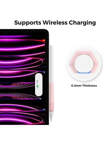 Ahastyle PT185 3 Adet Apple Kalem Için 2nd Nesil Kol Stylus Kalem Kavrama Silikon Kılıf Degrade Renk-Beyaz/mor Pembe (Yurt Dışından) modelleri