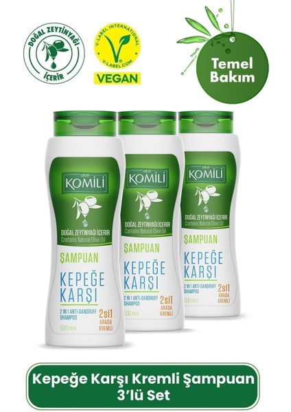 2'si 1 arada kremli vegan şampuan 3'lü set - 3 x 500 ml