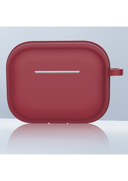 Airpods Pro 2 Şerit Silikon Kılıf Şok Emici Koruyucu Kulaklık Kapağı Anahtarlık-Şarap Kırmızısı Için (Yurt Dışından)